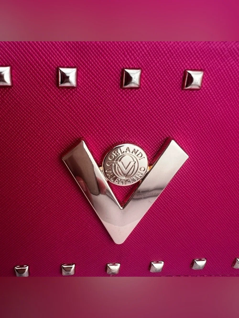 Valentino Orlandi Pink Studded Crossbody Bag
